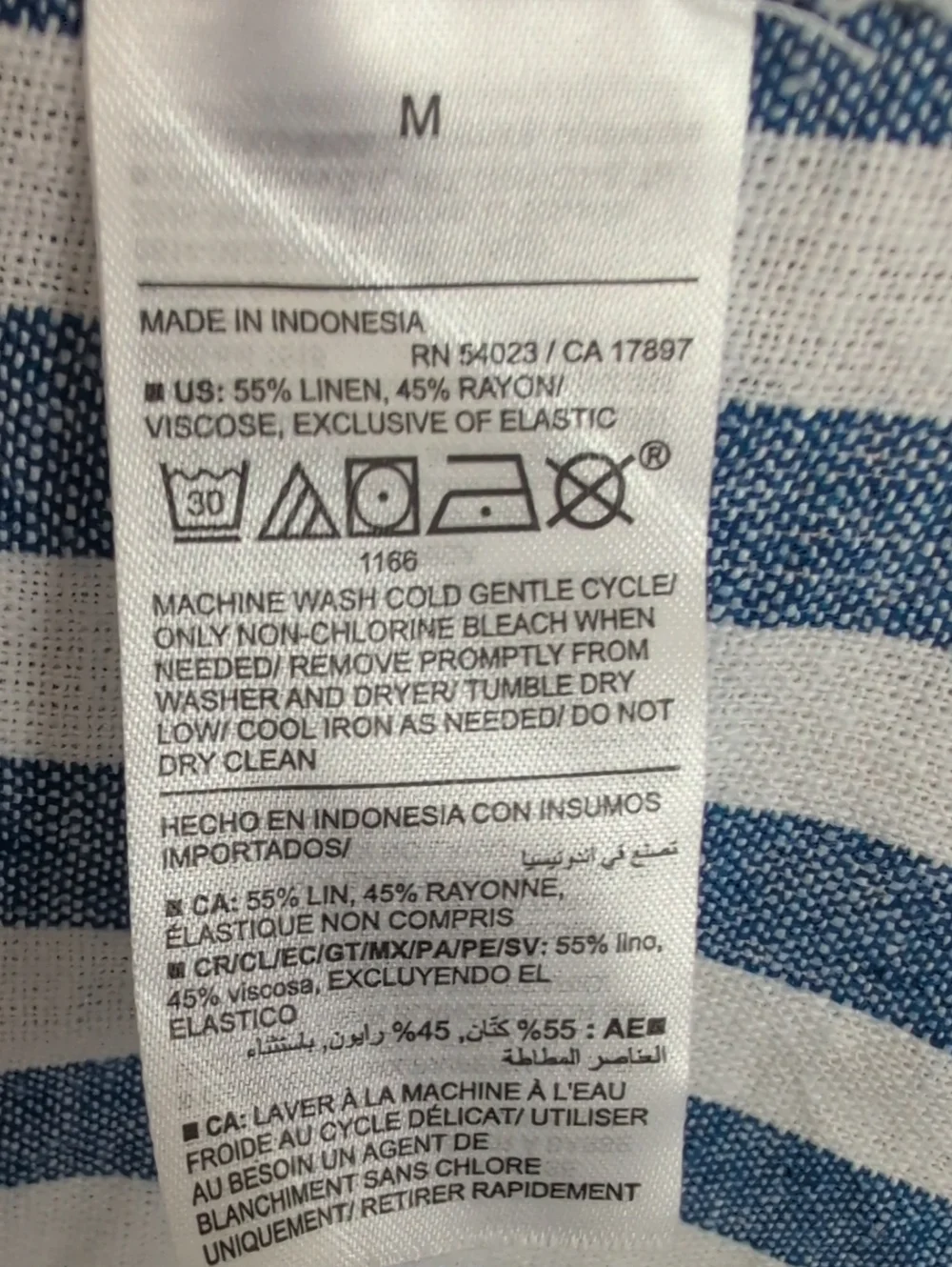 Old Navy, Navy and White Striped Sleeveless Linen Dress With Pockets - Picture 6 of 9